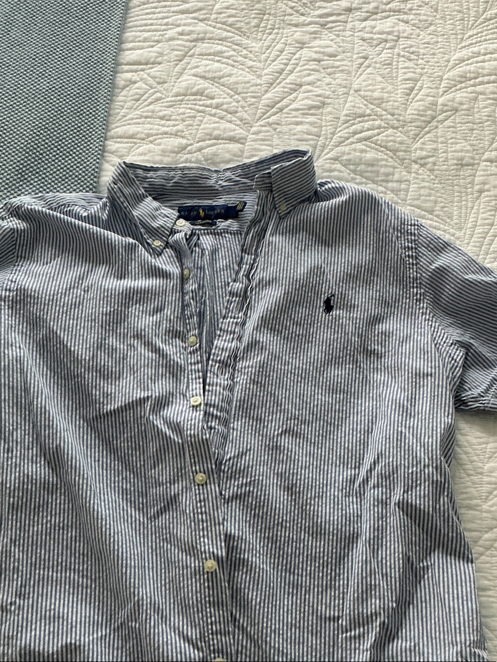 Ralph Lauren Navy and White Pinstripe Button-Down Shirt